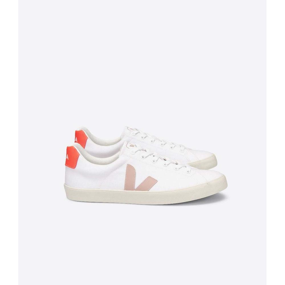 Veja ESPLAR SE CANVAS Cipő Női White/Orange | HU 512XYU